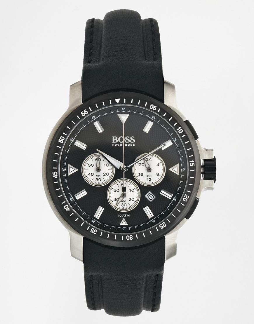 Hugo Boss Black Leather Strap Watch 1512105