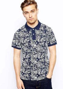 Jack & Jones Polo Shirt With Tonal Floral Print